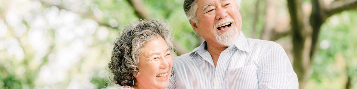 Happy asian couple